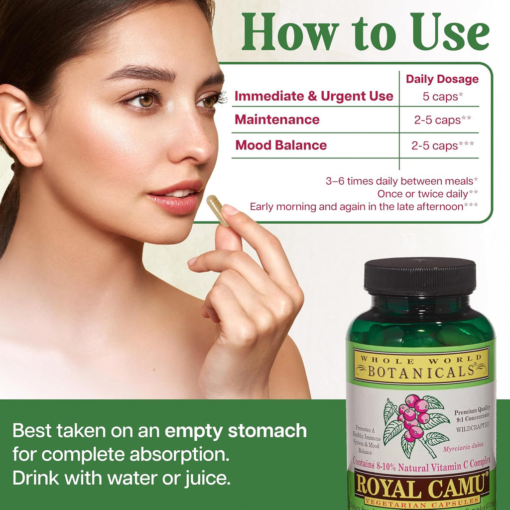 Whole World BOTANICALS Royal Camu, 140 Cápsulas