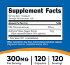 Nutricost DIM (Diindolylmethane) 300mg + BioPerine, 120 Cápsulas Vegetarianas