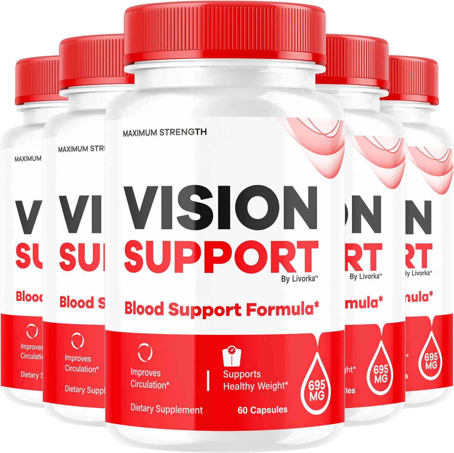 (5 Pack) Vision Support - Suplemento para la Visión, 300 Cápsulas (5 Meses)