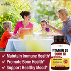 NEW AGE Vitamin D3 5000 IU (125mcg) - 360 Cápsulas Blandas | Apoyo Inmunológico y Salud Ósea