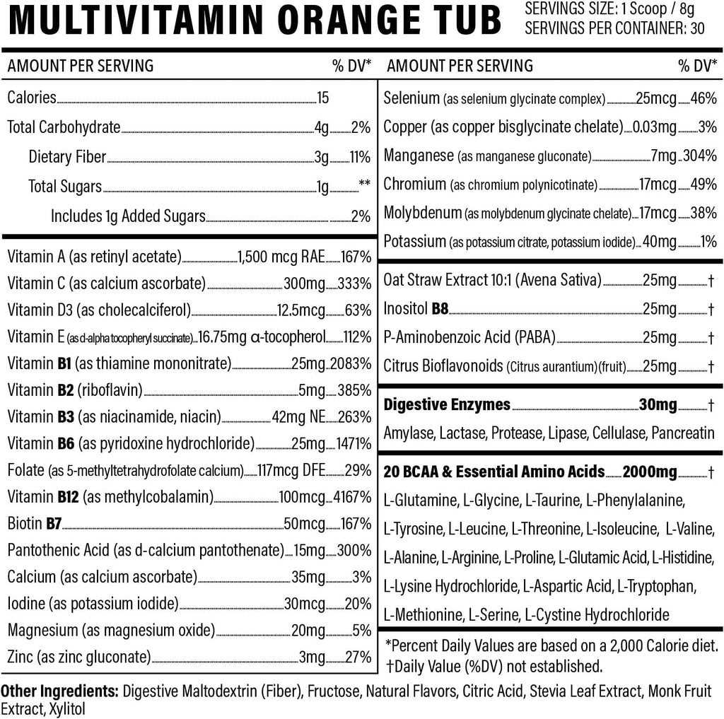 Multivitamínico en Polvo - Bebida Keto - Naranja