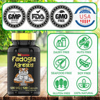 Fadogia Agrestis 1200 mg - 120 Cápsulas | Extracto Ultra Potente para Hombres