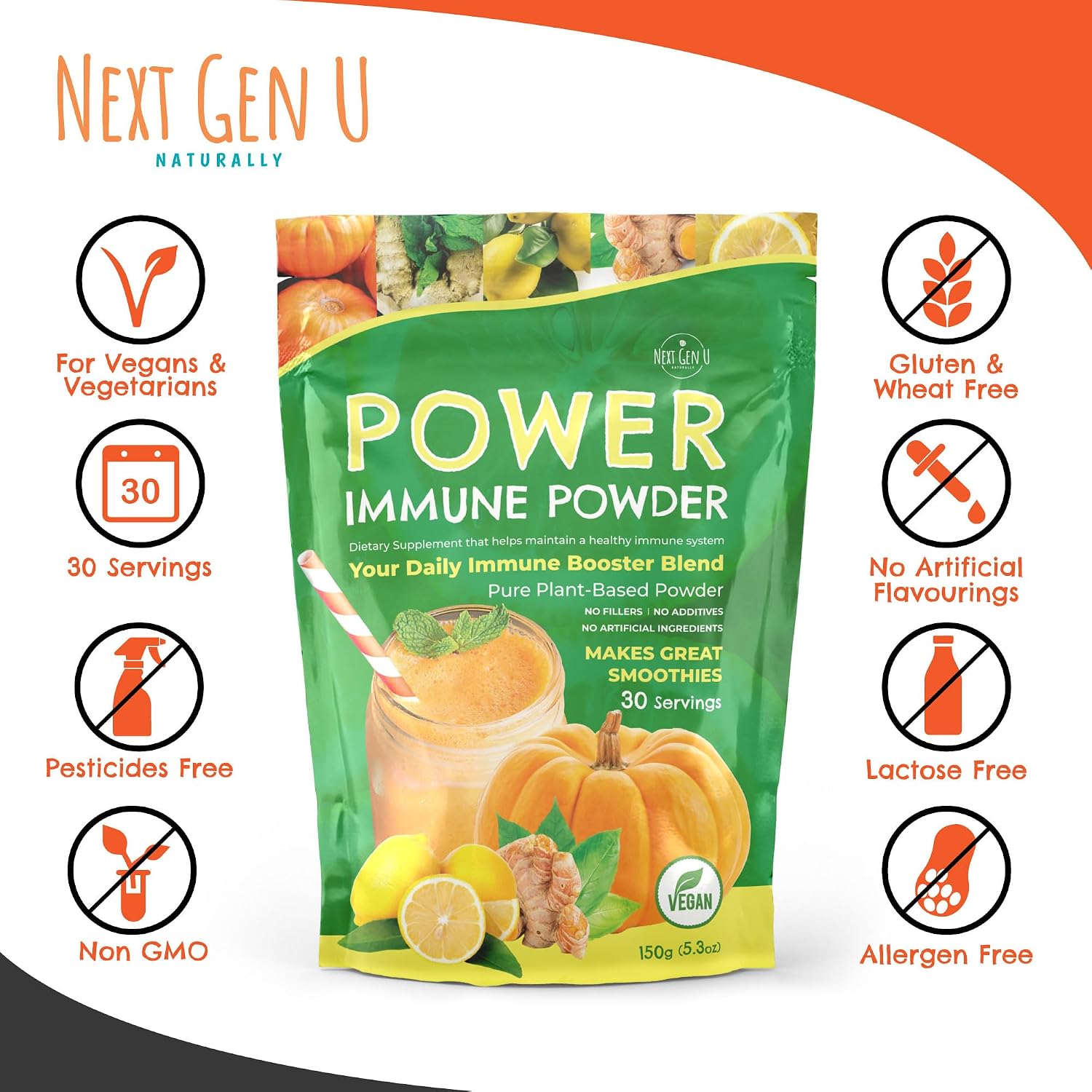 NextGenU Immune Support - Polvo de Superalimentos 150g