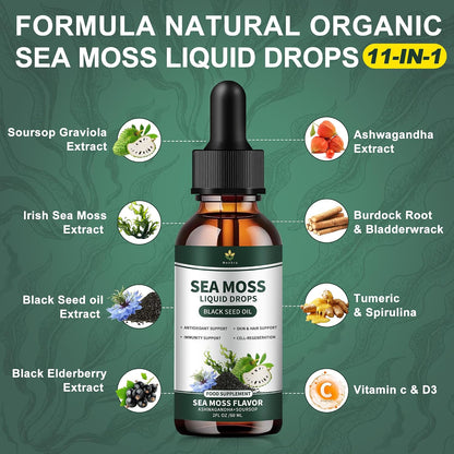 Menkru Irish Sea Moss Drops – Complemento Multimineral Orgánico 59 ml