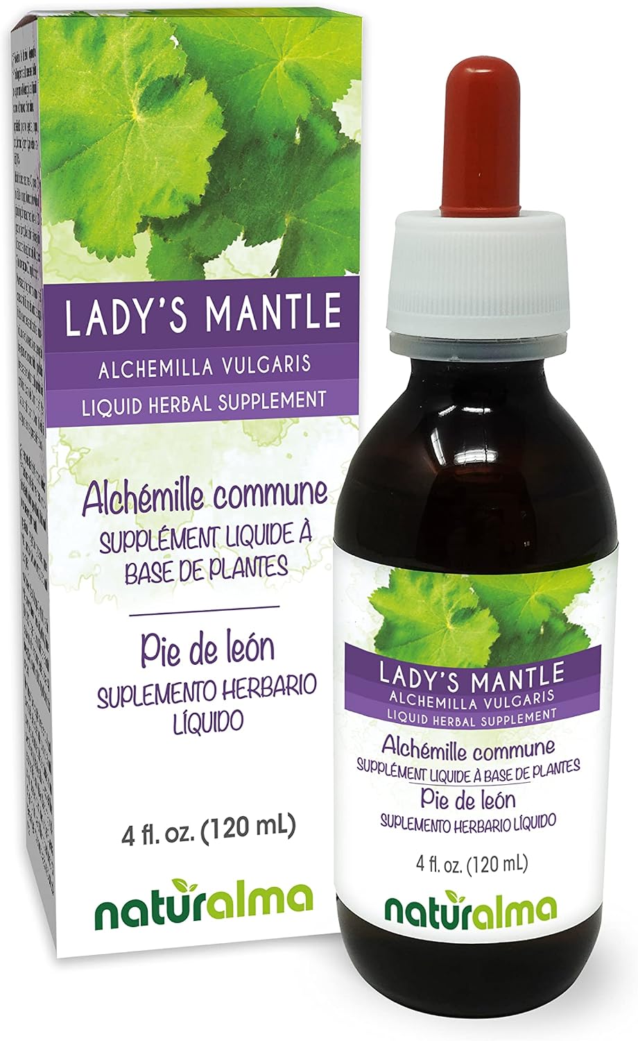 Naturalma Tintura de Manto de Dama (Alchemilla vulgaris) - Extracto Líquido sin Alcohol - 118 ml