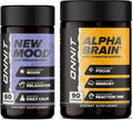 ONNIT Pack Cognitivo y Estado de Ánimo: Alpha Brain (90 cápsulas) + New Mood (60 cápsulas)