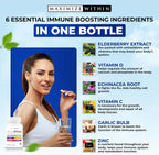 Maximize Within Powerful 6-en-1 Apoyo Inmunológico con Zinc, Vitamina C, Saúco, Vitamina D, Equinácea y Ajo, 60 Cápsulas