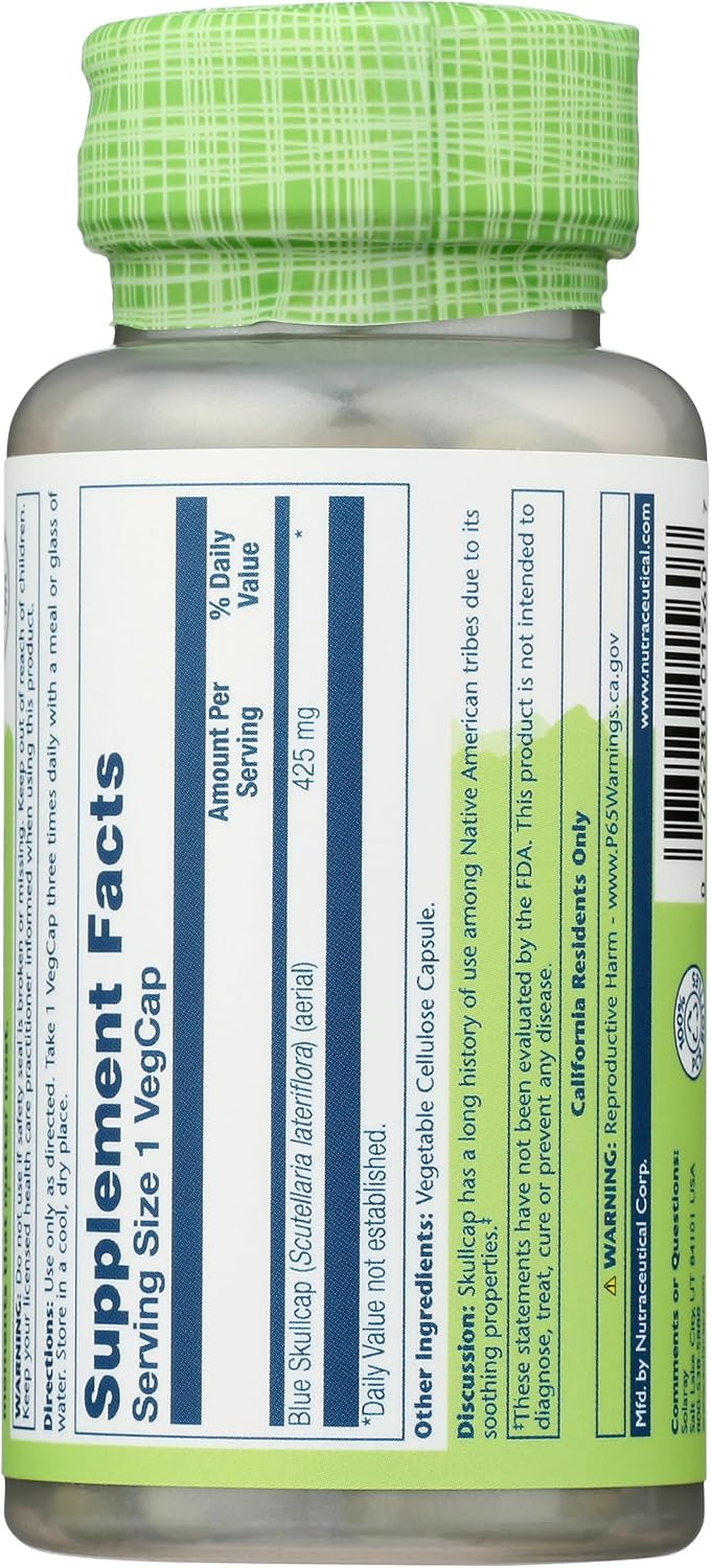 Solaray Blue Skullcap - 425 mg Blue Skullcap Extract, 100 VegCaps