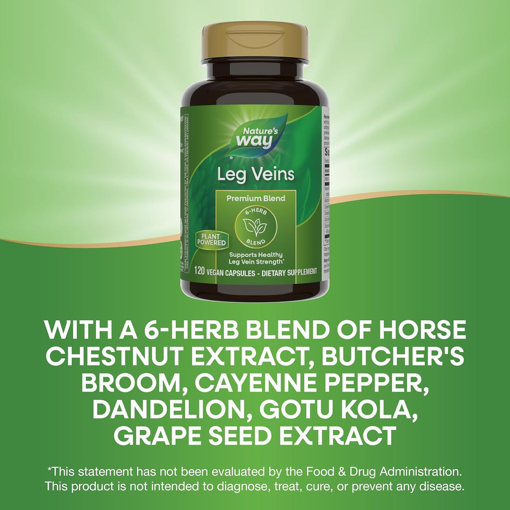 Nature's Way Leg Veins Support Blend, con Tru-OPCSTM, 120 cápsulas vegetales (Pack de 2)