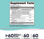 Nutricost Probiótico para Mujeres 60B UFC, 60 Cápsulas, Complejo con Fibra de Acacia, Uva Ursi y Extracto de Arándano Rojo - No-GMO y Sin Gluten