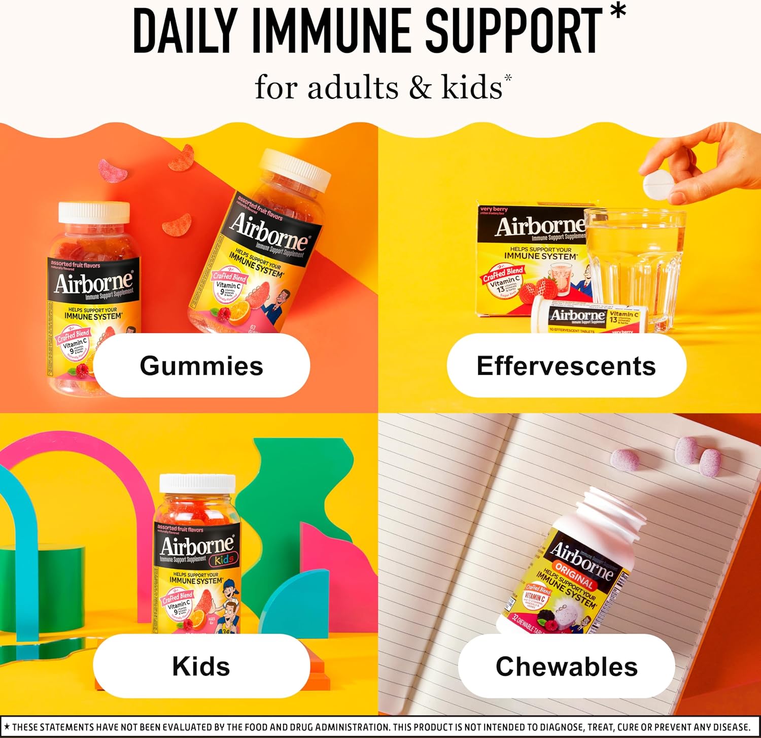 Airborne Immune Support Fruit-Flavored Gummies 42 Count