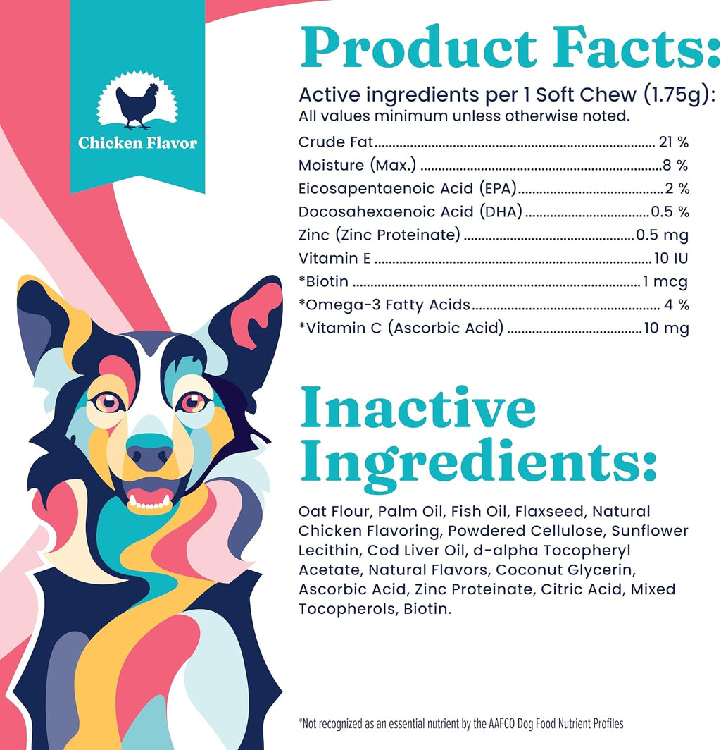 Solid Gold Omega 3 Masticables para Perros - Sabor a Pollo - 120 unidades
