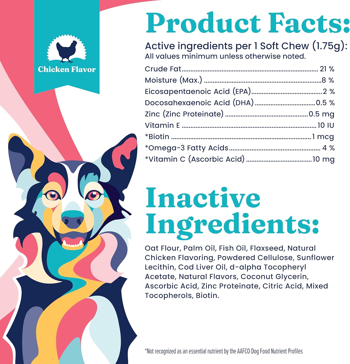 Solid Gold Omega 3 Masticables para Perros - Sabor a Pollo - 120 unidades