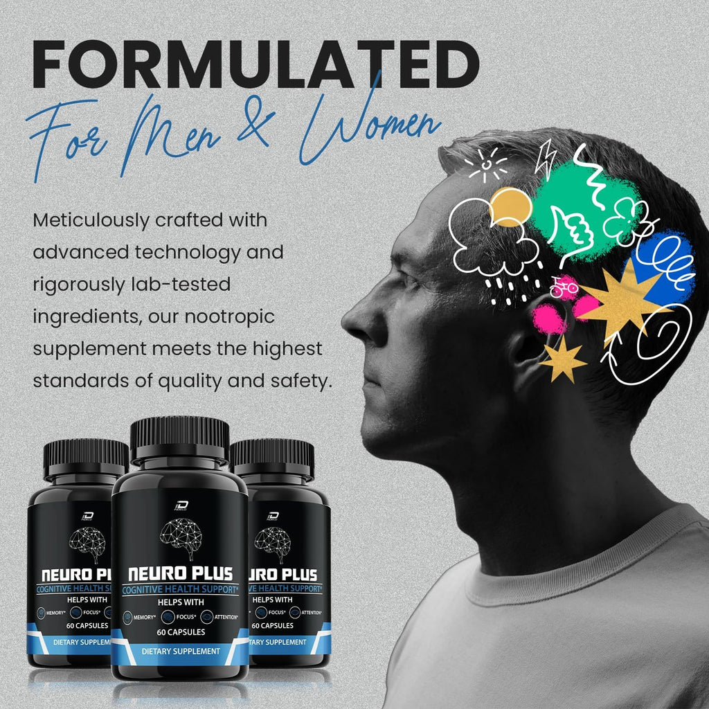 Neuro Plus Brain Supplement - Suplemento para la Memoria y Concentración con PQQ (180 Cápsulas)