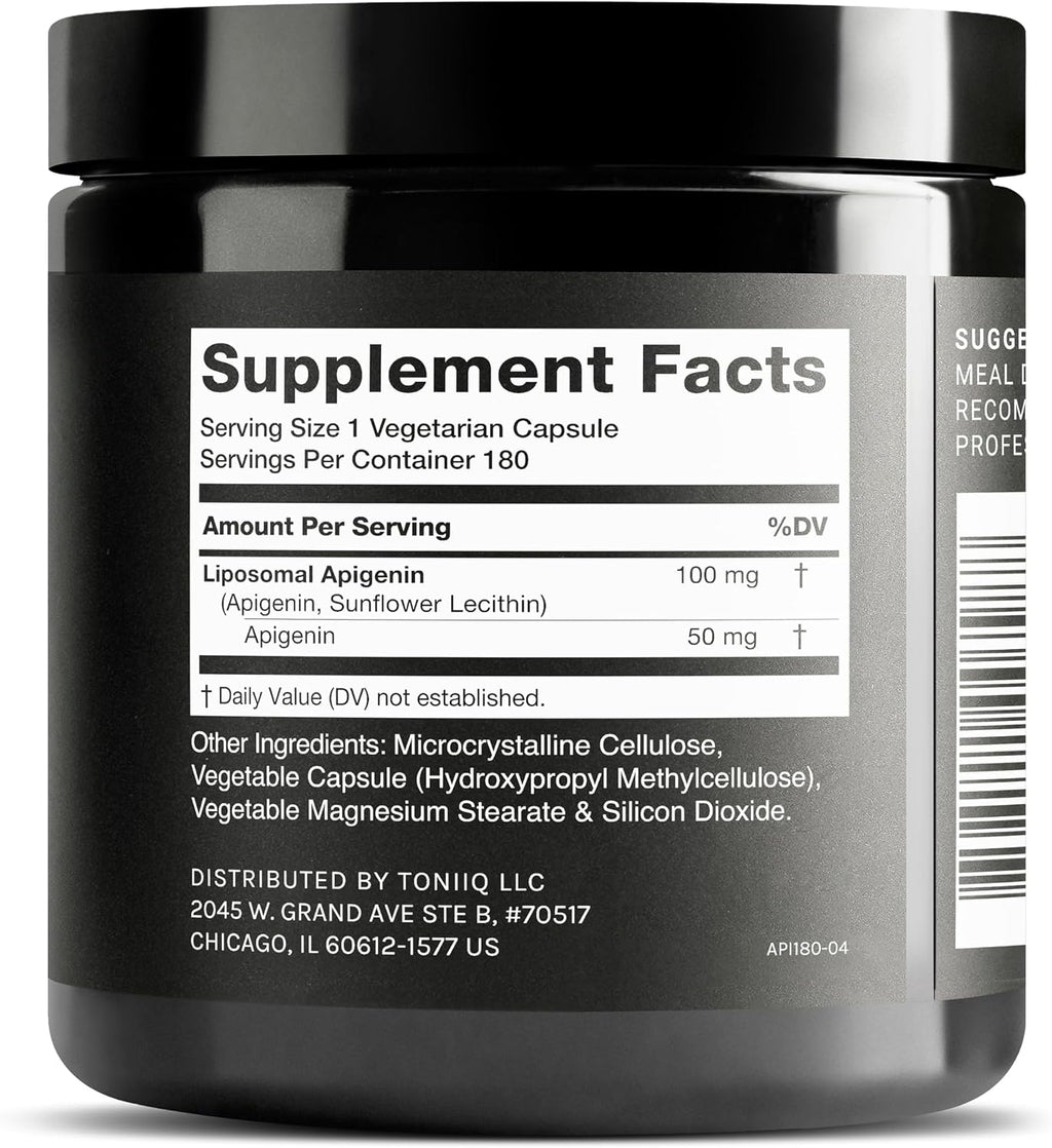 Liposomal Apigenina 100mg – Alta Potencia con Absorción Mejorada – 180 Cápsulas Vegetarianas
