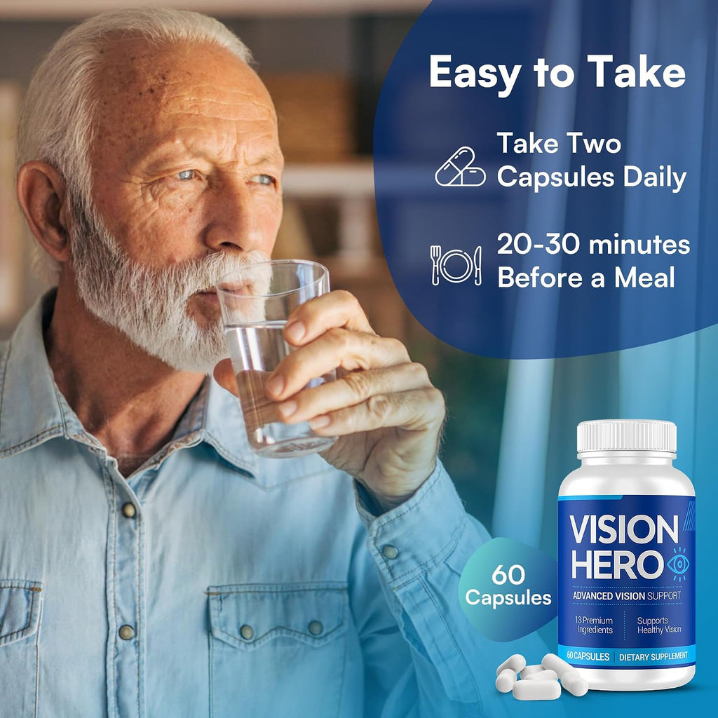 Vision Hero Advanced Vision Support - Suplemento Ocular, 60 Cápsulas (Pack de 2)