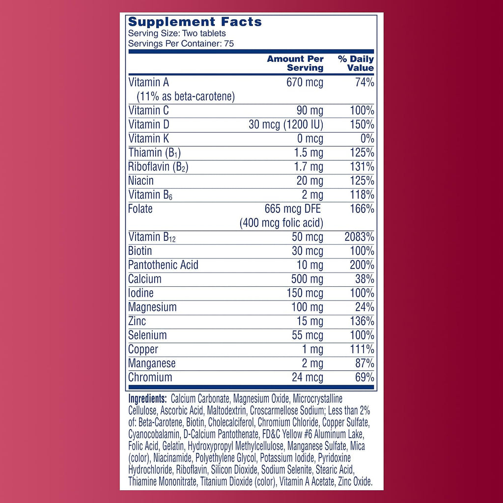 One A Day Proactive 65+ Multivitamínico para Hombres y Mujeres, 150 Comprimidos
