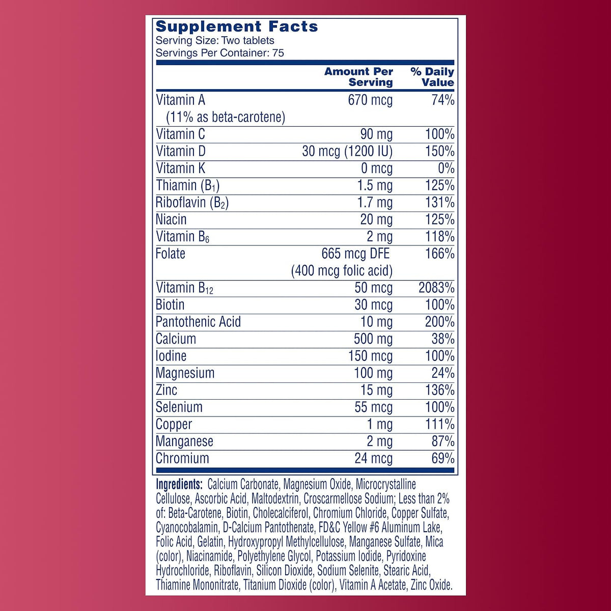 One A Day Proactive 65+ Multivitamínico para – Zinc: Contribuye al funcionamiento normal del sistema inmunitario y – Image 8