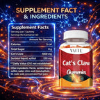 Gominolas de Uña de Gato 1000mg - Extracto de Uncaria Tomentosa, Vegano, Sin Azúcar, Sin Gluten (60 unidades)