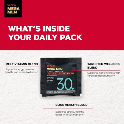 GNC Men's 30+ Vitapak Program - 5 en 1 Multivitamínico y Minerales, 30 Sobres – Image 5
