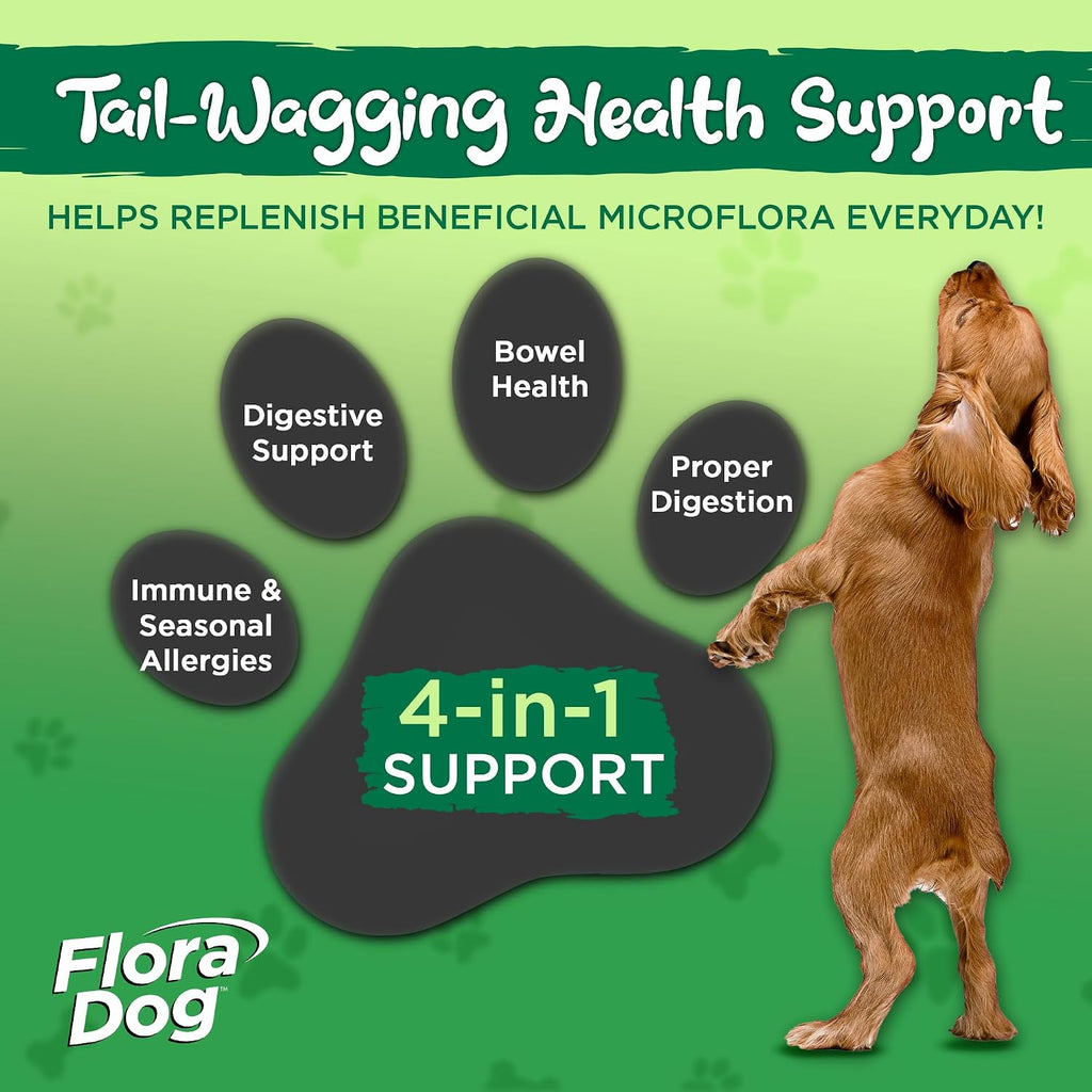 Vital Planet Flora Dog Probióticos para Perros – 20 Mil Millones de Cultivos, 10 Cepas – 30 Cápsulas de Liberación Retardada