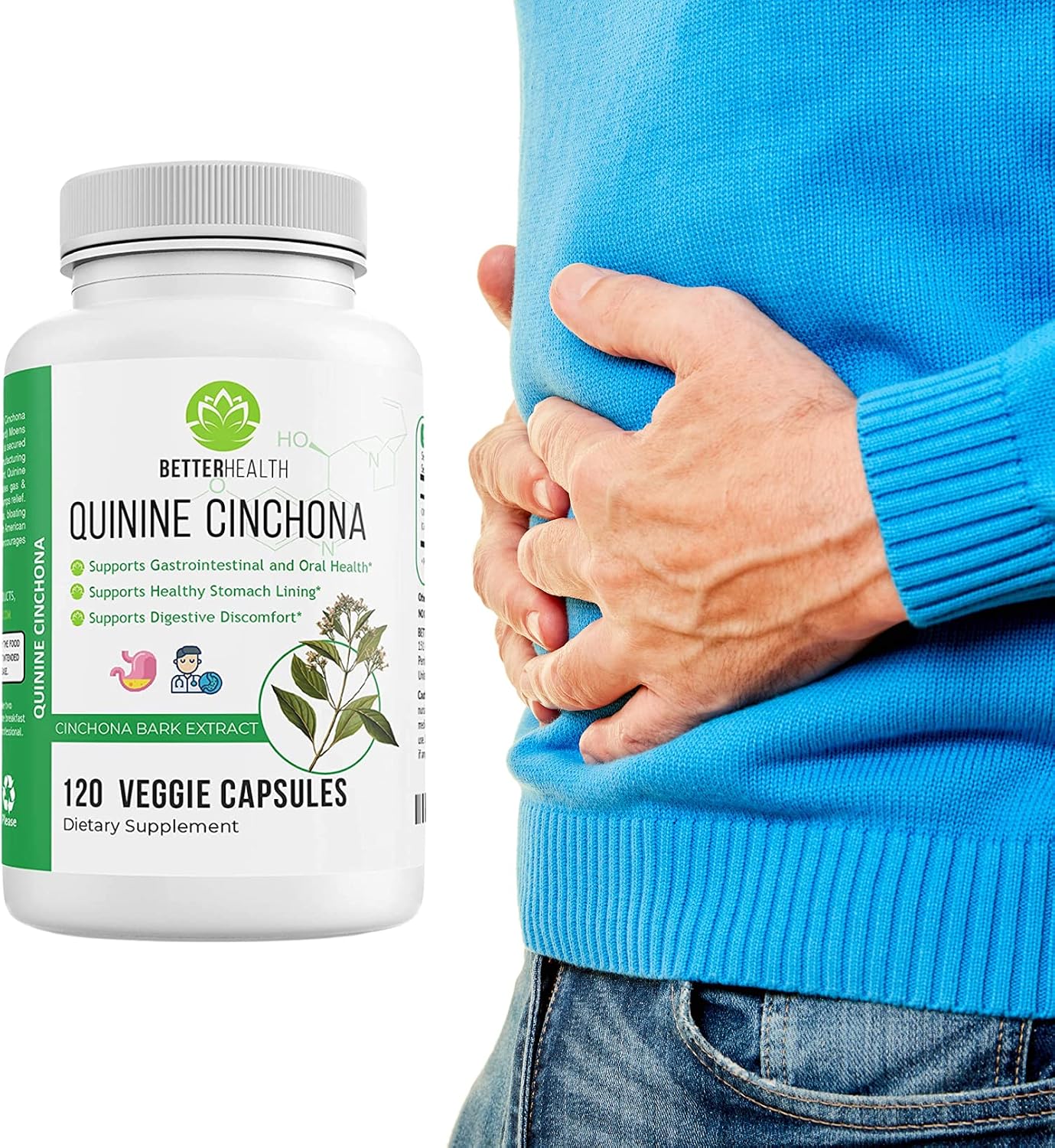 Better Health Quinine Cinchona Bark Extract - 500 mg, 120 Cápsulas