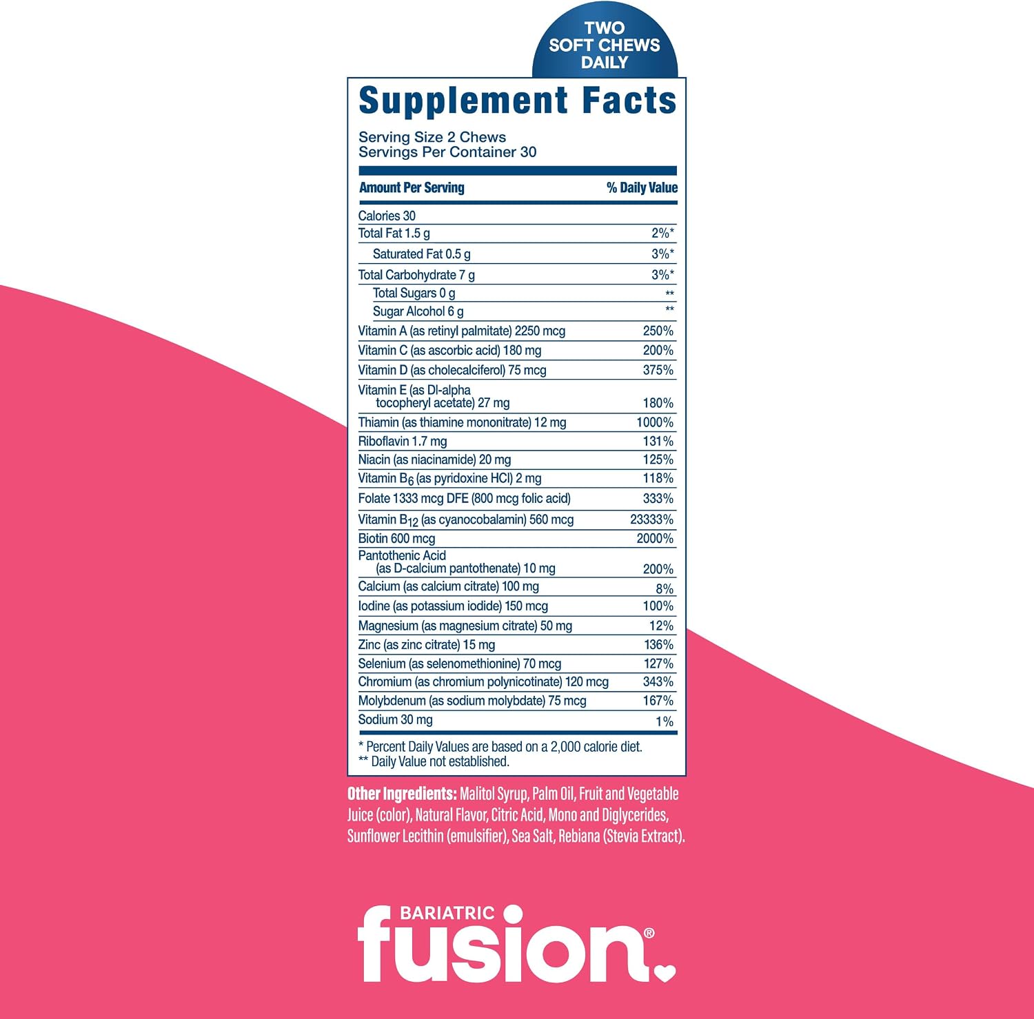 Bariatric Fusion Multivitamínico Masticable Bariátrico - Sabor Piña Cereza - 60 Unidades