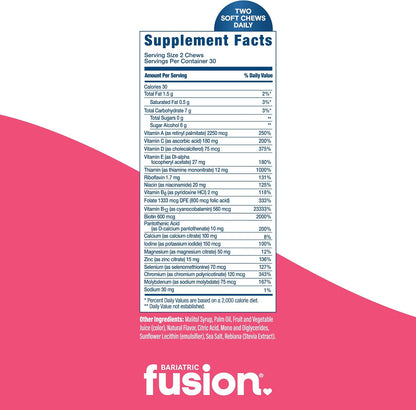 Bariatric Fusion Multivitamínico Masticable Bariátrico - Sabor Piña Cereza - 60 Unidades – Image 4