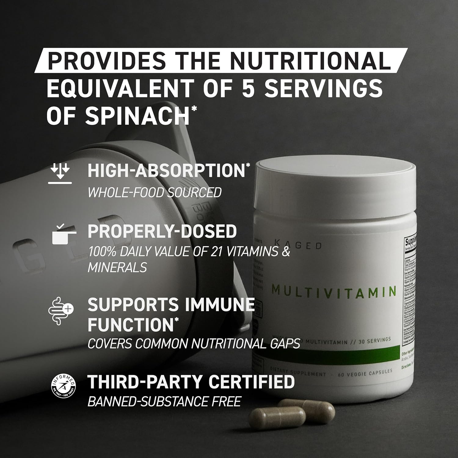 Kaged Multivitamin – Complejo Multivitamínico Vegano con Frutas y Verduras Ecológicas