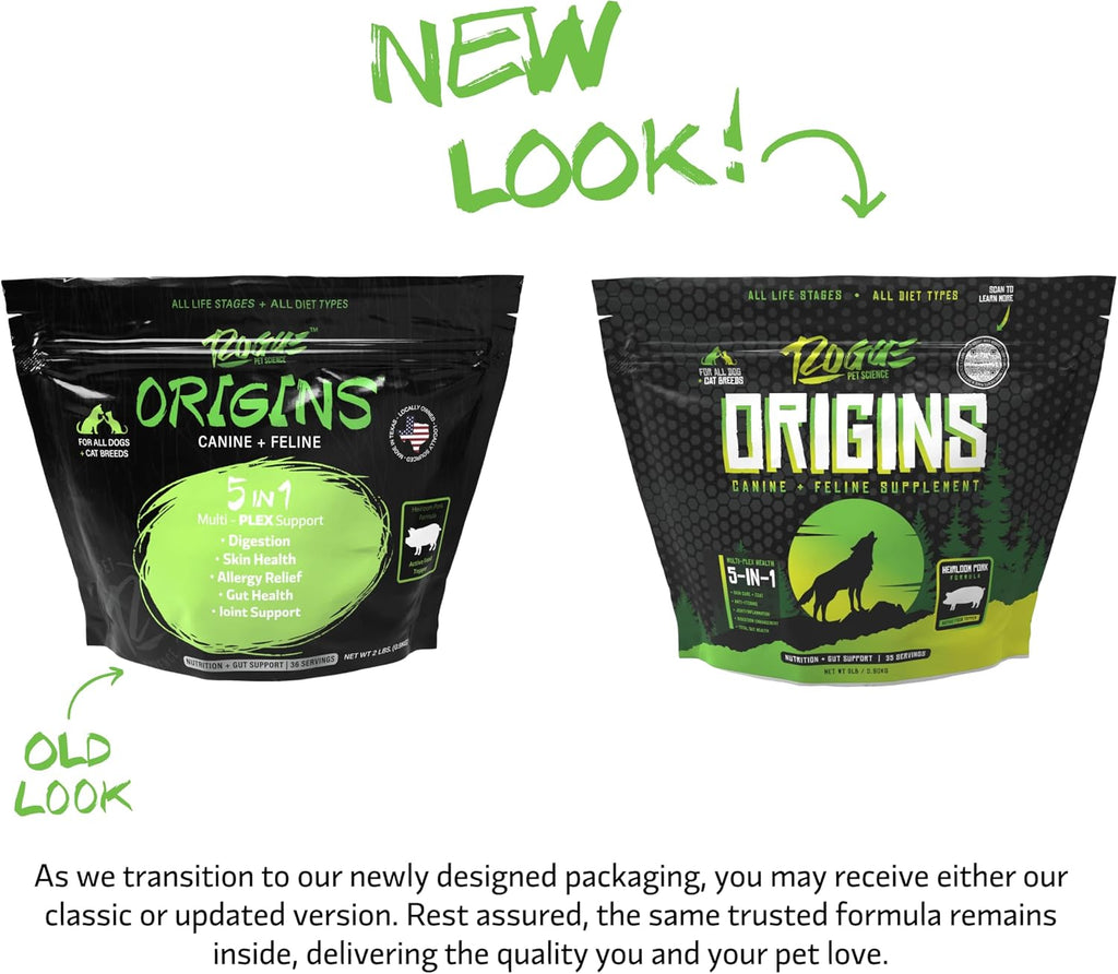 Orígenes 5-en-1 Complemento para Perros - Topper en Polvo con Proteína de Cerdo Heirloom Natural - 907 g