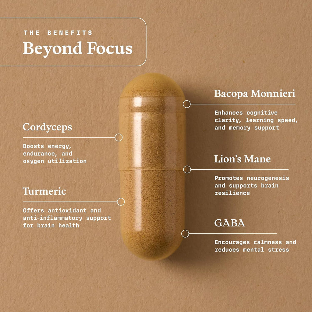 Beyond Focus Organic Mushroom Supplement - 30 Cápsulas