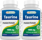Best Naturals Taurina 1000 mg, 250 Comprimidos (Pack de 2)