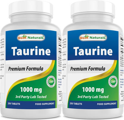 Best Naturals Taurina 1000 mg, 250 Comprimidos (Pack de 2) – Image 1