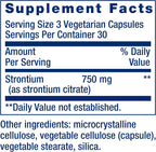 Life Extension Cápsulas de Estroncio, Mineral Traza para el Soporte Óseo Avanzado, Sin Gluten, No GMO, Vegetariano, 90 Cápsulas
