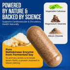 Nature's Nectar Nattokinasa Orgánica 250mg - Doble Concentración 5000 FU - Apoya la Salud Cardiovascular y Circulación Sanguínea - 90 Cápsulas