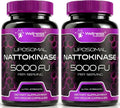 Nattokinase Cápsulas 5000 FU, Enzimas de Natto Japonés, Apoyo Diario, 120 Cápsulas (Pack de 2)
