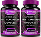 Nattokinase Cápsulas 5000 FU, Enzimas de Natto Japonés, Apoyo Diario, 120 Cápsulas (Pack de 2)
