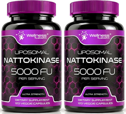 Nattokinase Cápsulas 5000 FU, Enzimas de Natto Japonés, Apoyo Diario, 120 Cápsulas (Pack de 2) – Image 1