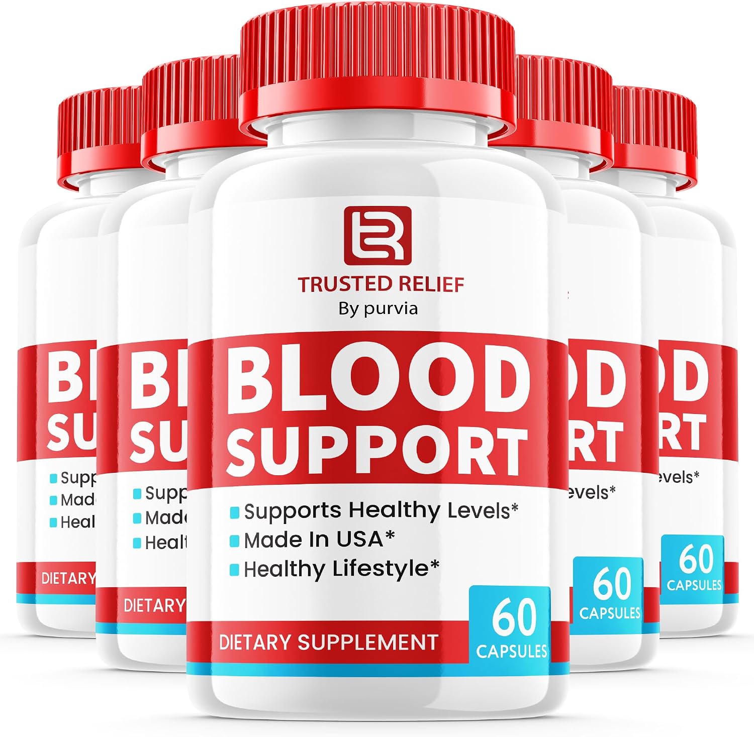 Trusted Relief Blood Support – 5 Paquetes (300 Cápsulas)