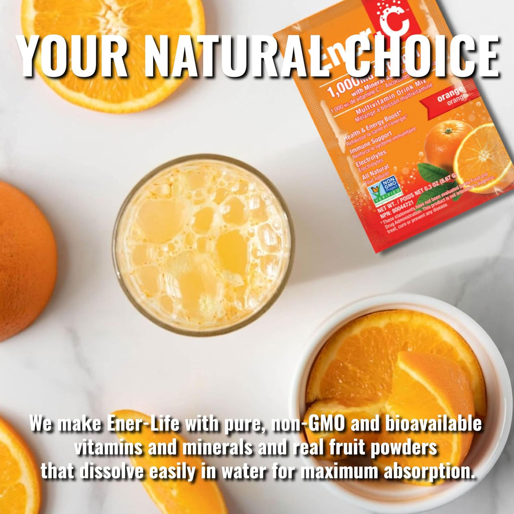 Ener-C Multivitamin Drink Mix - 60 Sobres, Sabor Naranja