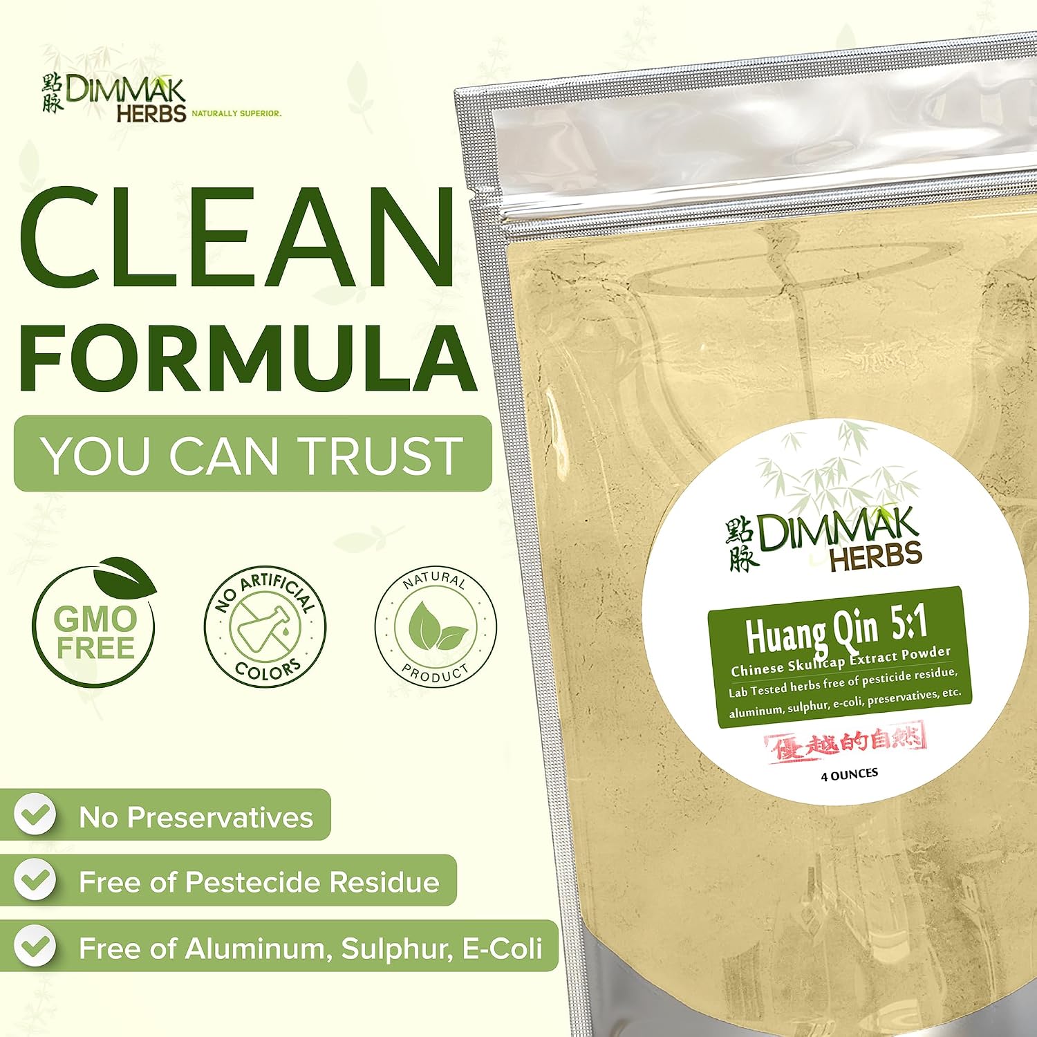 Dimmak Herbs Extracto Orgánico de Scutellaria Baicalensis 5:1 (Huang Qin) - 113 g
