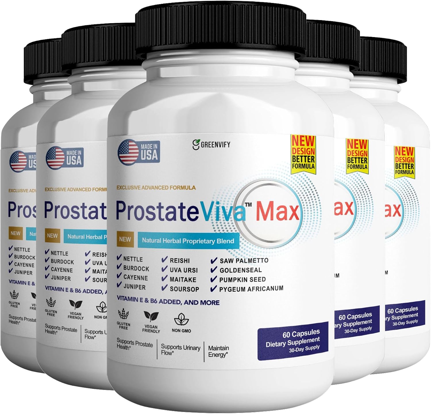 ProstateViva Max Cápsulas para la Próstata, Suplemento para Hombres, Máxima Potencia, Natural (60 Cápsulas)