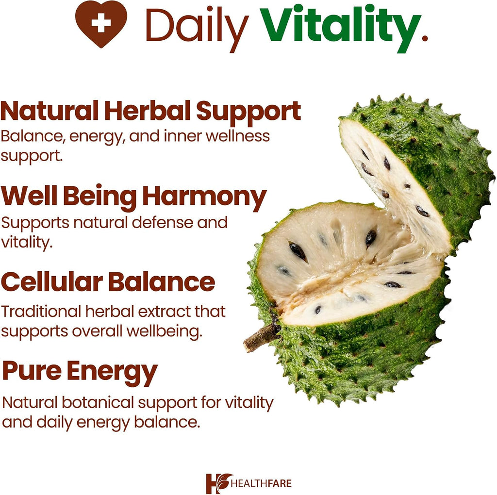 Healthfare Graviola Soursop Extracto 5000mg | Annona Muricata | 200 Cápsulas Veganas