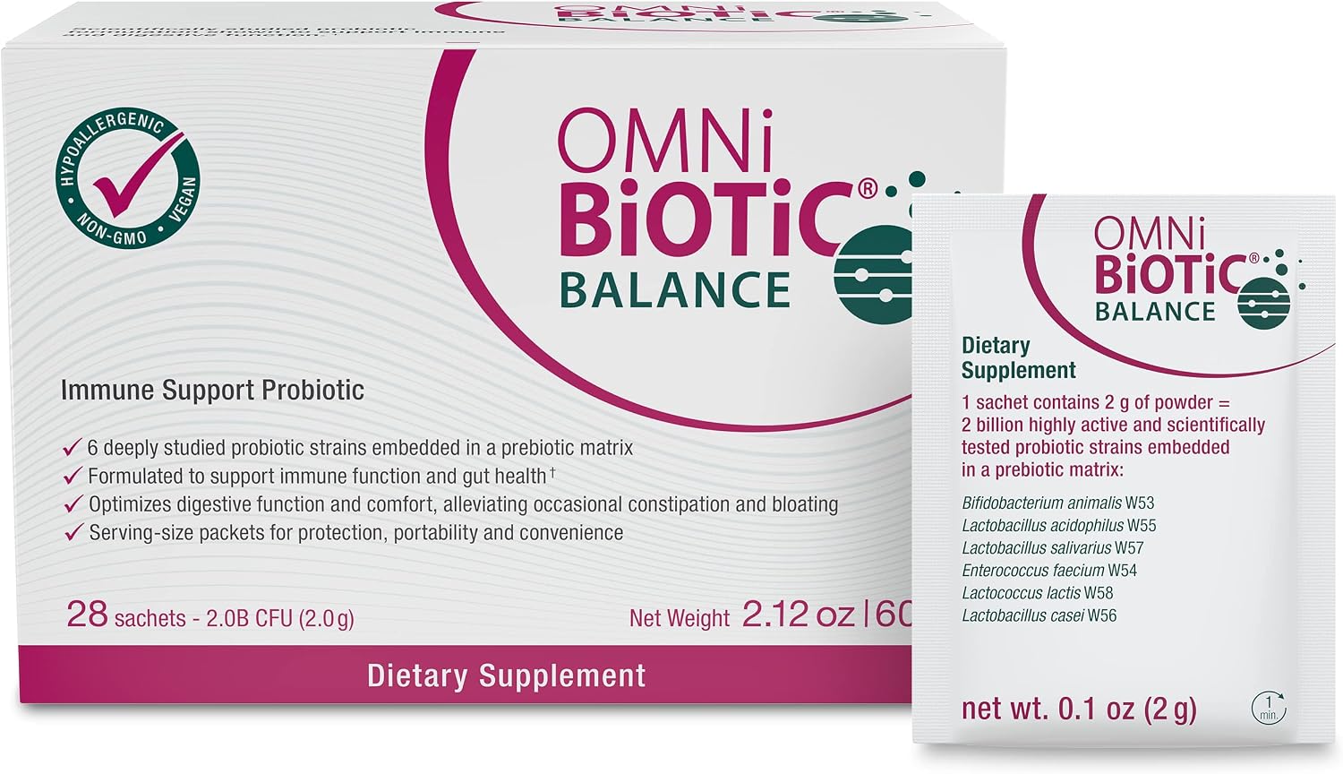 OMNi BiOTiC Balance - Probiótico para el Equilibrio Intestinal y Apoyo Inmunitario (28 Sobres)