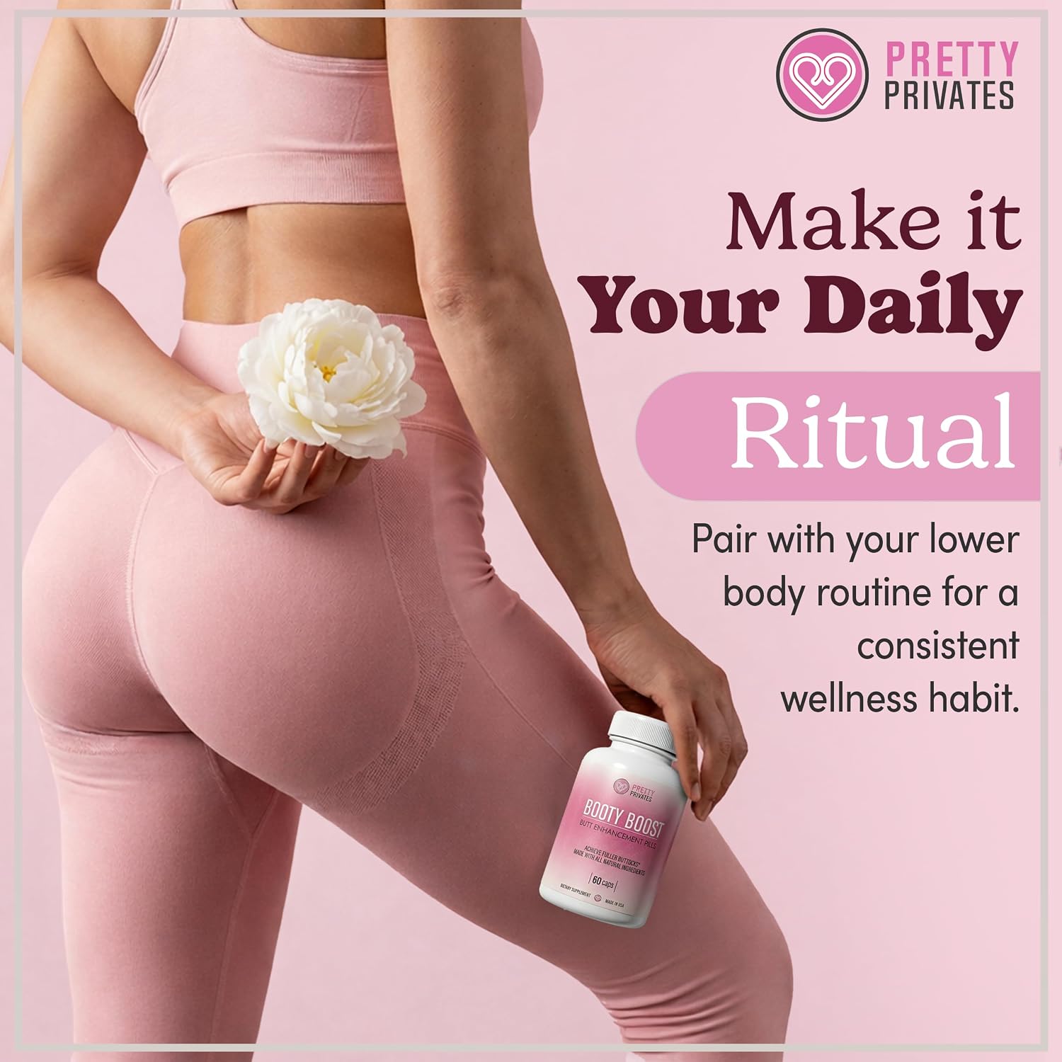 Pretty Privates Butt Enhancer - Suplemento para aumentar glúteos - 60 cápsulas