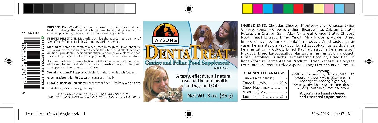 Wysong Dentatreat - Suplemento Alimenticio para la Salud Bucal de Perros y Gatos - 85 g (3 oz)