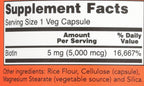 NOW Biotina 5.000 mcg - 120 VCaps (Pack de 2)