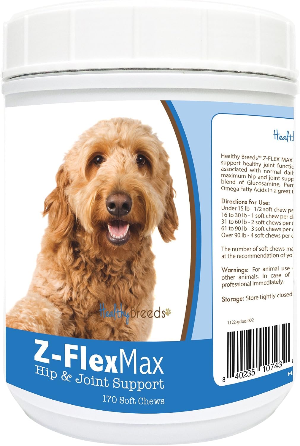 Healthy Breeds Beagle Z-Flex Max – Snacks blandos para articulaciones y cadera (170 unidades)