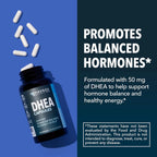 DHEA 50mg - Suplemento de Dehidroepiandrosterona para Hombres y Mujeres - 60 Cápsulas Veganas