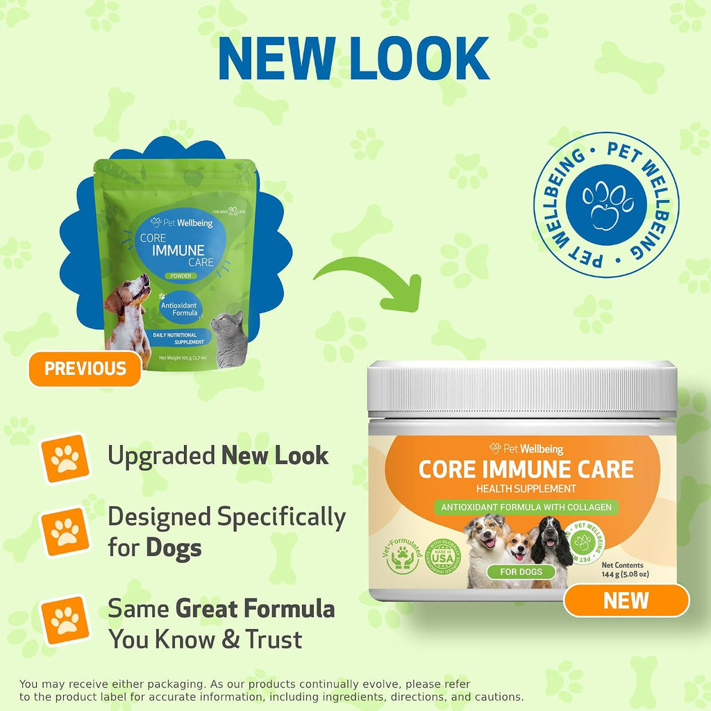 Pet Wellbeing Core Immune Care para Perros - Antioxidante Diario en Polvo (105 g)